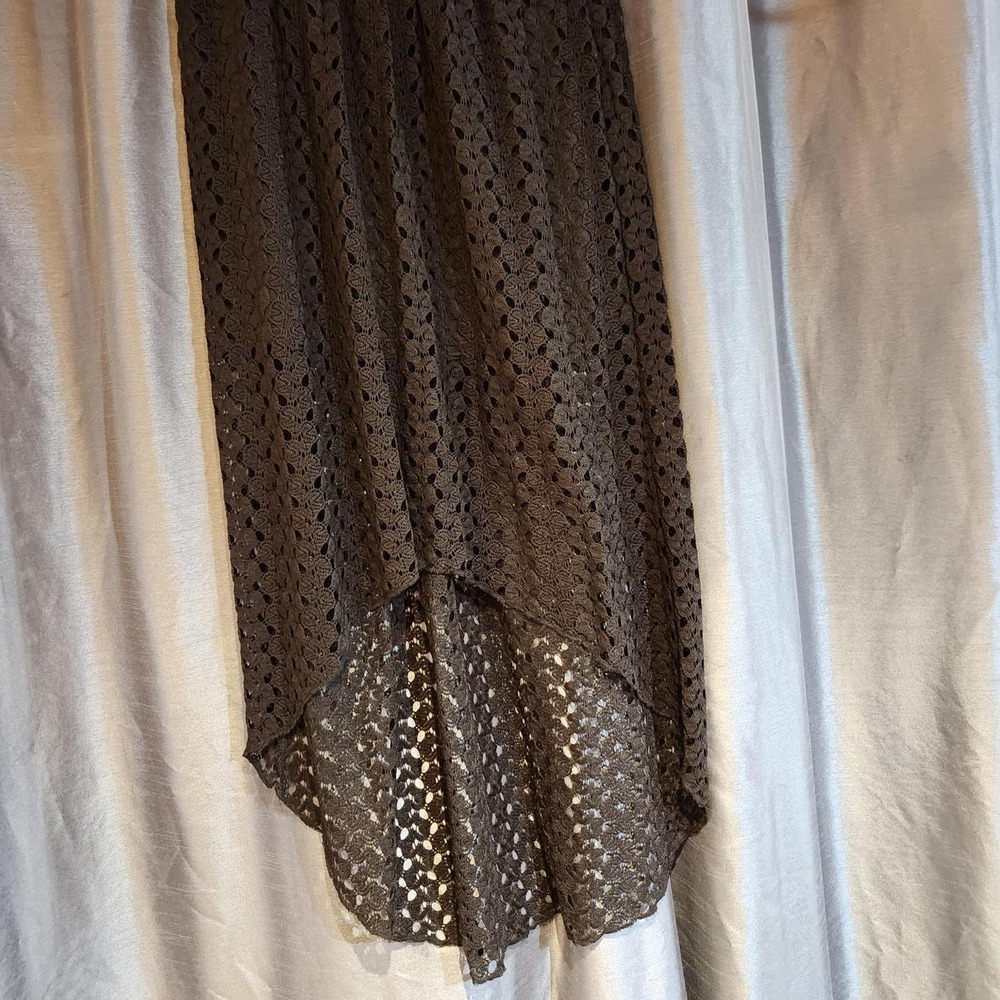No Boundaries Black Lace High-Low Skirt Crochet Boho Elastic Waist Small 3-5